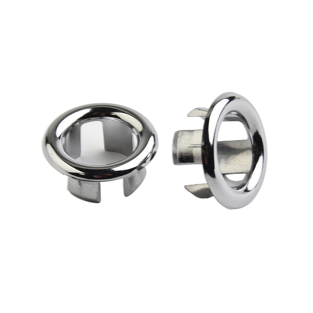 Anillos de cubierta de desbordamiento de fregadero, tapa de drenaje redonda con agujero cromado de plástico ABS, accesorios de repuesto para lavabo de cocina y baño, 4 Uds.