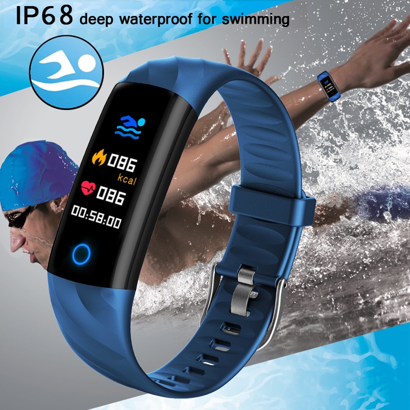 Smart armbånd ure skridttæller pulsmåler blod ilt fitness tracker sportsur svømning vandtæt smart armbånd