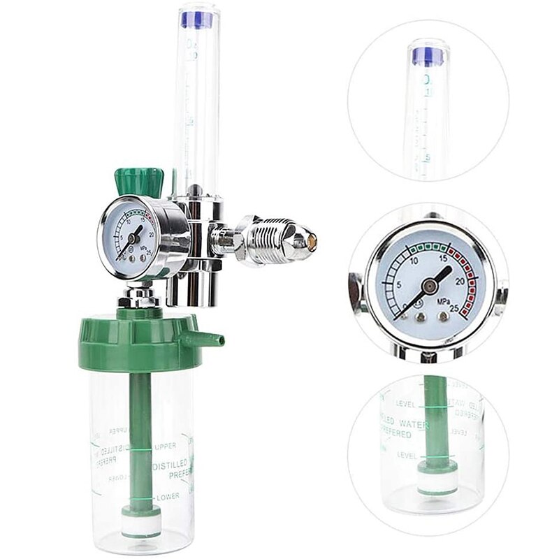 G5/8-14 10L/Min Oxygen Pressure Regulator O2 Pressure Reducing Valve Flow Meter for Oxygen Inhaler Gas Regulator