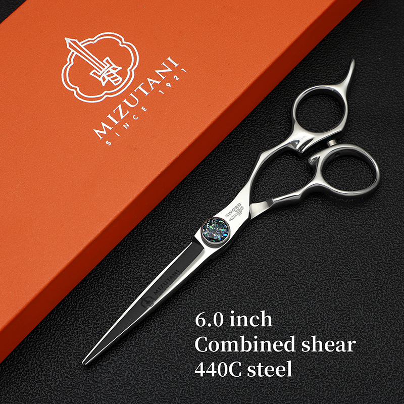 Tijeras de corte de pelo profesionales, juego de tijeras de dientes de adelgazamiento sin rastro, corte plano VG10, 6,0-7,0 pulgadas, peluquero: Rosa