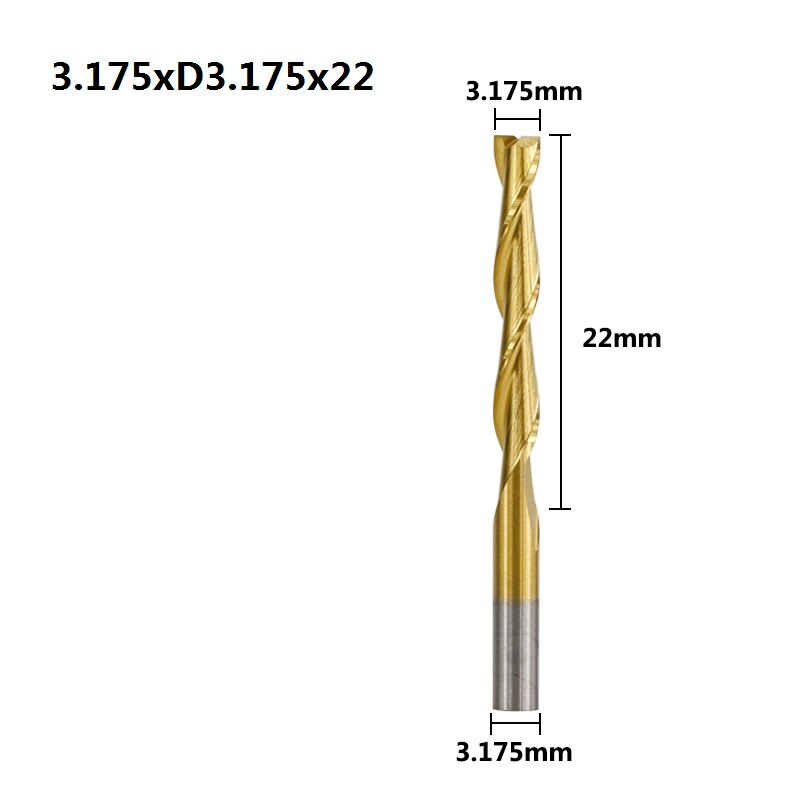 10er-Set CNC Fräser 2,0mm – Titan-beschichtetes Hartmetall Für Leiterplatten (3,175mm Schaft)