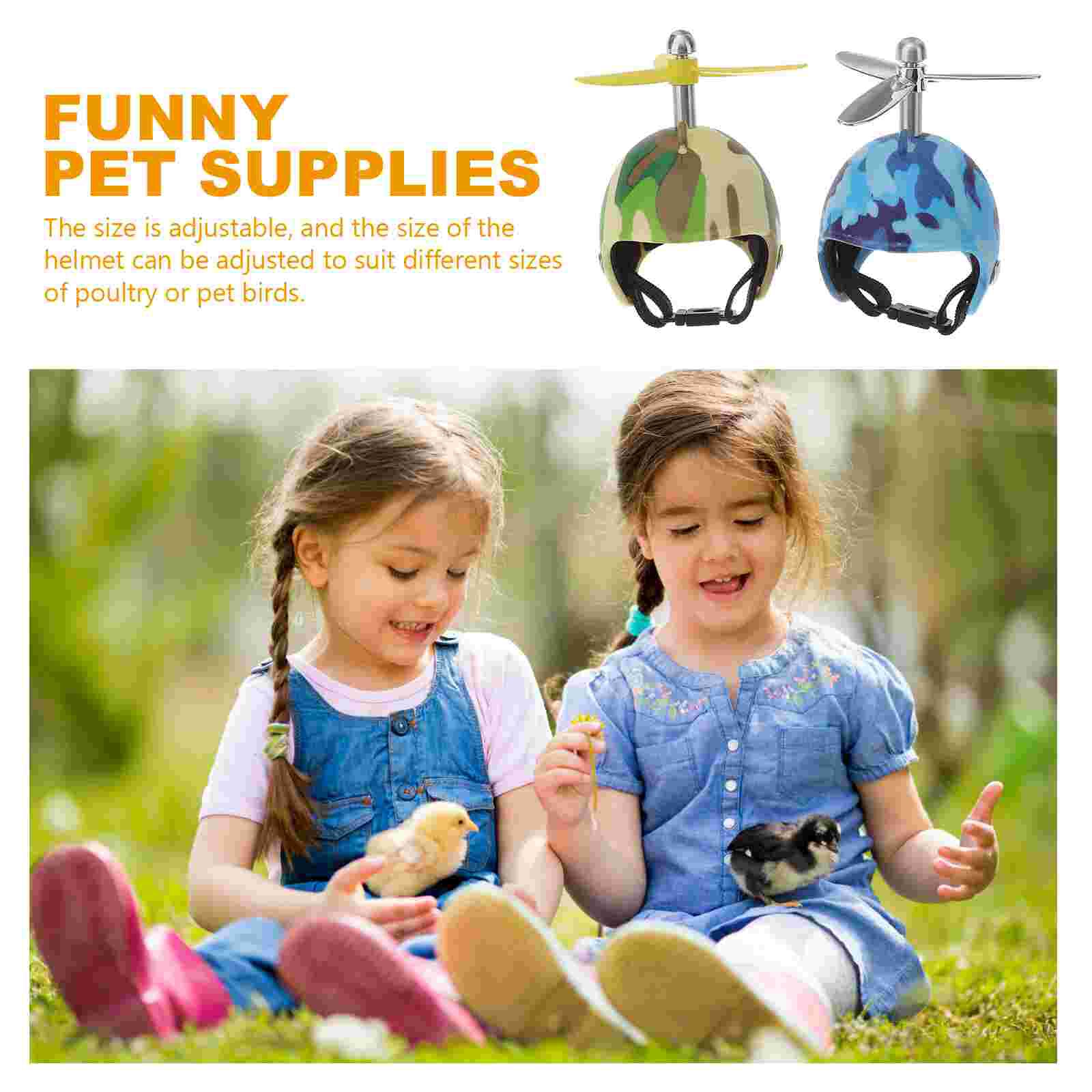 2pz caschi di pollo divertenti caschi per animali domestici creativi cappelli di galline caschi di protezione per regalo
