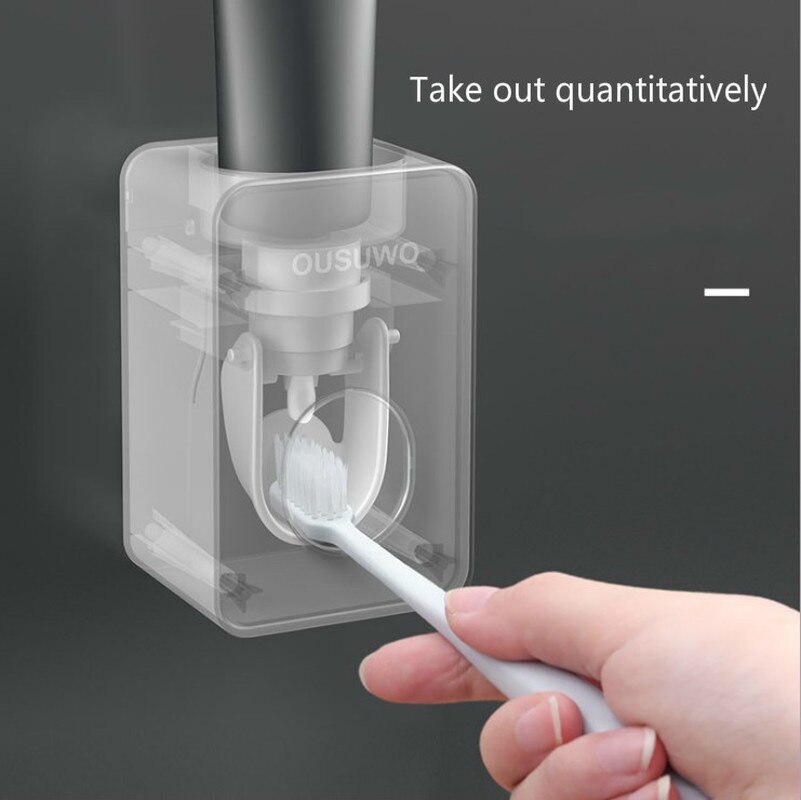 Distributore automatico di Dentifricio a prova di Polvere Spazzolino Da Denti Supporto di Montaggio A Parete Del Basamento di Accessori Per il Bagno Set Dentifricio Spremi