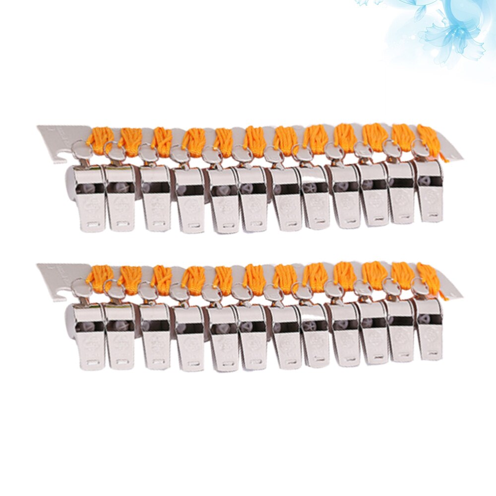 24Pcs Fluitjes Scheidsrechter Juichen Rekwisieten Metalen Fluitjes Sport Fluitje Voor Kinderen: Default Title