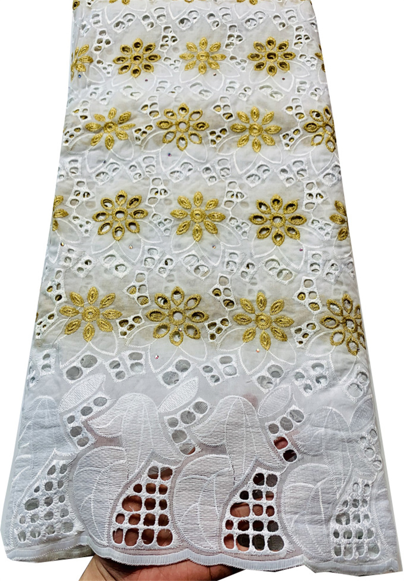 Tissu africain nigérian en dentelle de coton, Voile de , pour mariage, collection 2022, YSH065: AS PIC5