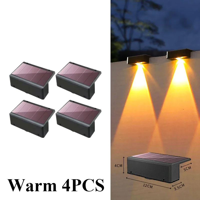 Wandlampen op zonne-energie Hekverlichting Op zonne-energie Buiten Waterdichte LED-downlight Dekverlichting voor reling Brievenbus Balkon Tuin: Blauw