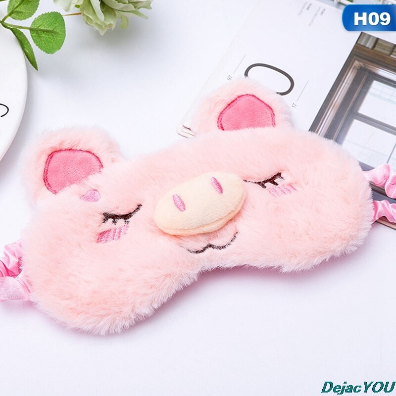 Schattige kikker kitten ogen zachte slaap oogmasker masker dier pluche oogmasker ontspannen meisje dame familie-uitstapje: HG40862H09
