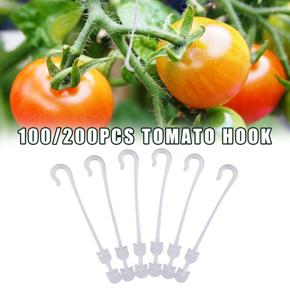 100 stk tomat frukt hengende j krok plante støtte ørekroker stilk hindre klynge fra å klemme/falle av fikse plantens vinstokker