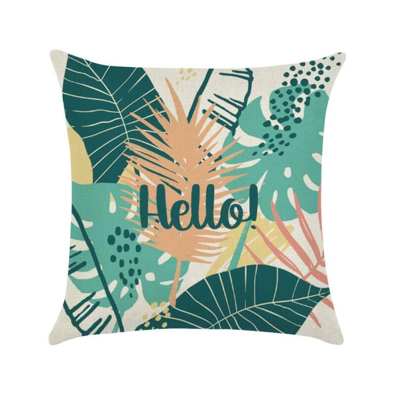 Tropische Plant Groen Blad Regenwoud Zomer Thema Kussensloop Sofa Kussenhoes Linnen Plant Printing Kussen Multi-color Optie