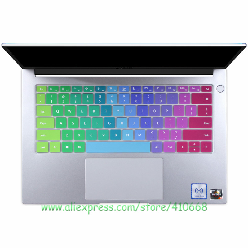 Til huawei matebook  d 14 r5 3500u linux bærbar silikone støvtæt tastatur cover skin protector mate book  d14