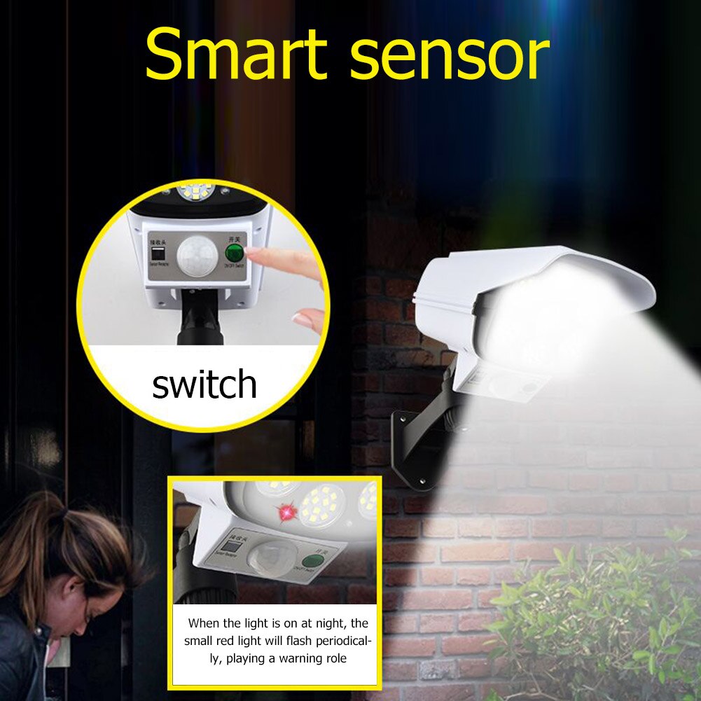 Solar Light Motion Sensor Security Dummy Camera Outdoor Light 3 Modes 77 LED Wall Lamp Motion Sensor Street Light For Garden