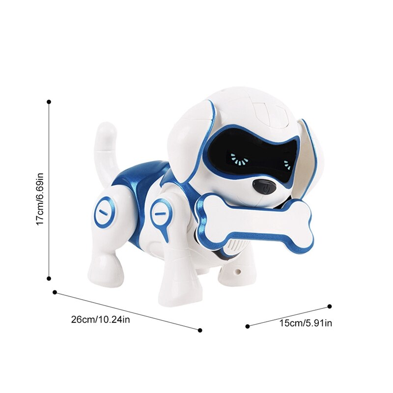 Juguetes electrónicos para mascotas de Perro Robot, Robot inalámbrico, Sensor inteligente para cachorros, caminará hablando, Robot remoto para perros, juguete para mascotas para niños, niños, niñas, P