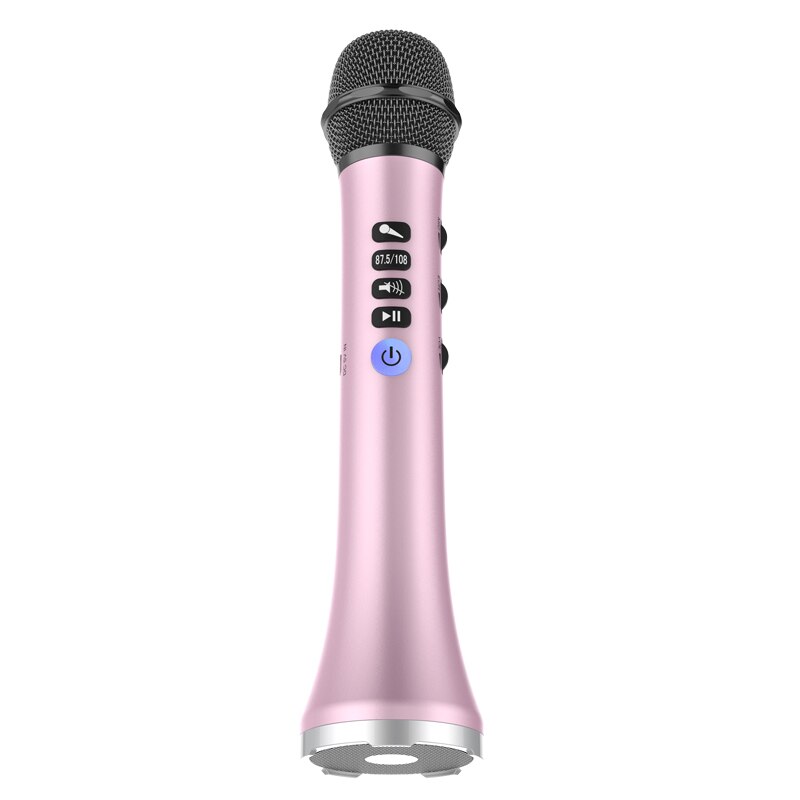 XIAOKOA L-698 Wireless Karaoke Microphone Bluetooth Speaker 2-in-1 Handheld Sing &amp; Recording Portable KTV Player for iOS/Android: pink