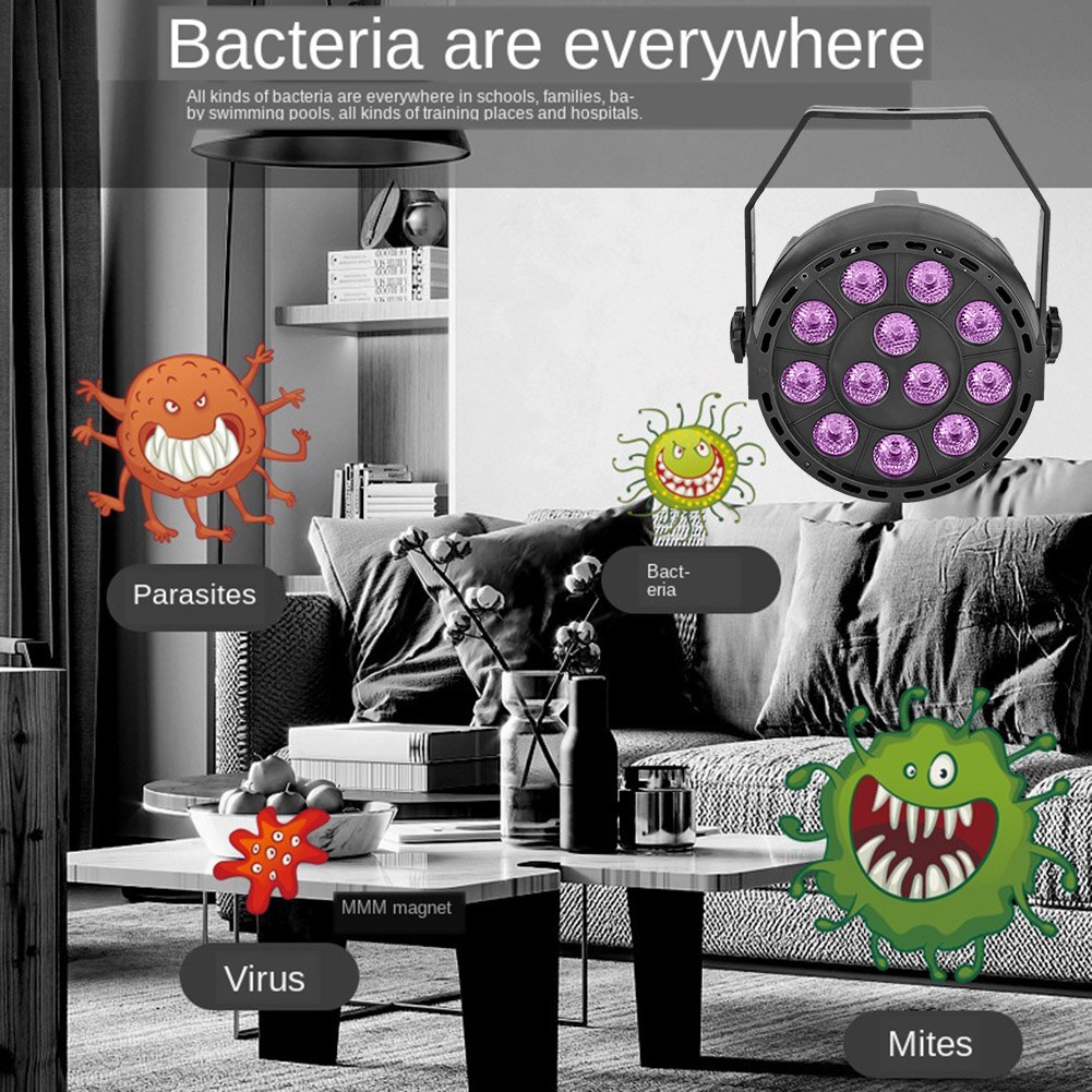 48W 12 LED remote control UV Sterilizer Disinfection and Sterilization Bulbs Home UV Sterilizer Sterilization Mite Removal Lamp