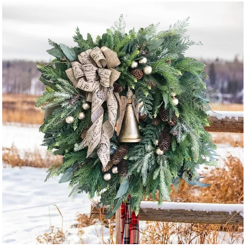 Christmas Wreath Christmas Pine Cones And Pine Needles Simulation Garland Garland Wreath For Supplies Door Decoration