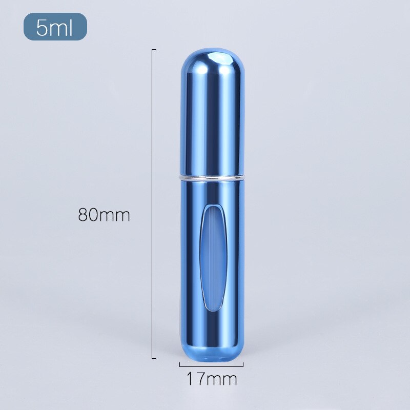 5ml Parfüm Zerstäuber Tragbare Flüssigkeit Container Für Kosmetik Mini Aluminium Spray Alcochol Leere Flasche Nachfüllbar Für Reisen: Bright blue