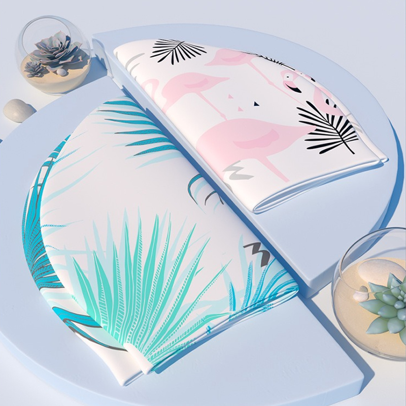 Vrouwen Professionele Badmuts Lang Haar Beschermen Watersport Waterdichte Bedrukte Zwembadhoed