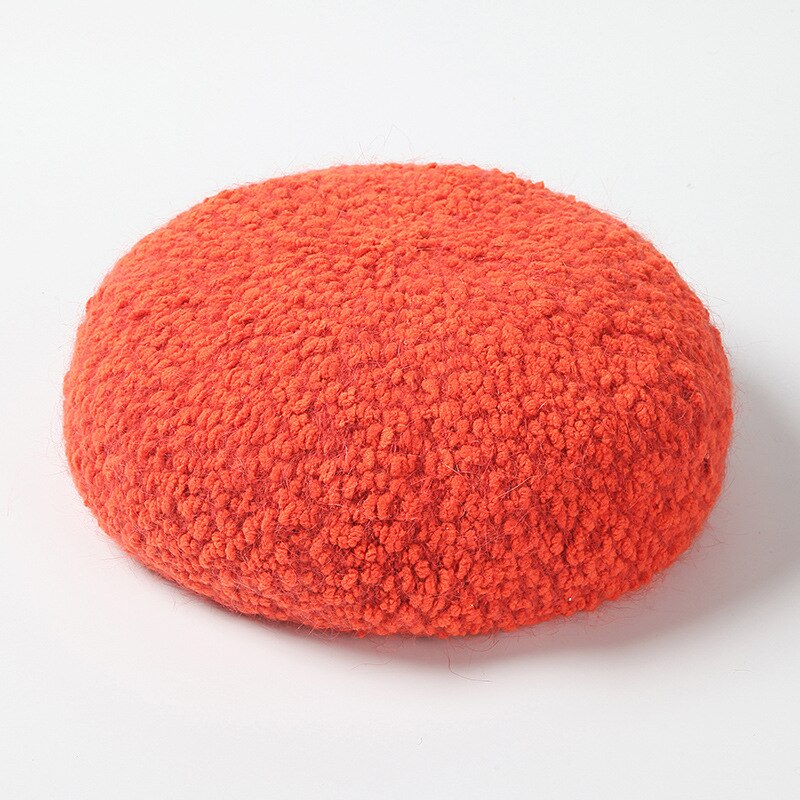 Netz promi baskenmütze Dame retro Britischen Winter kaninchen haar knospe Hütte frauen hüte: Orange