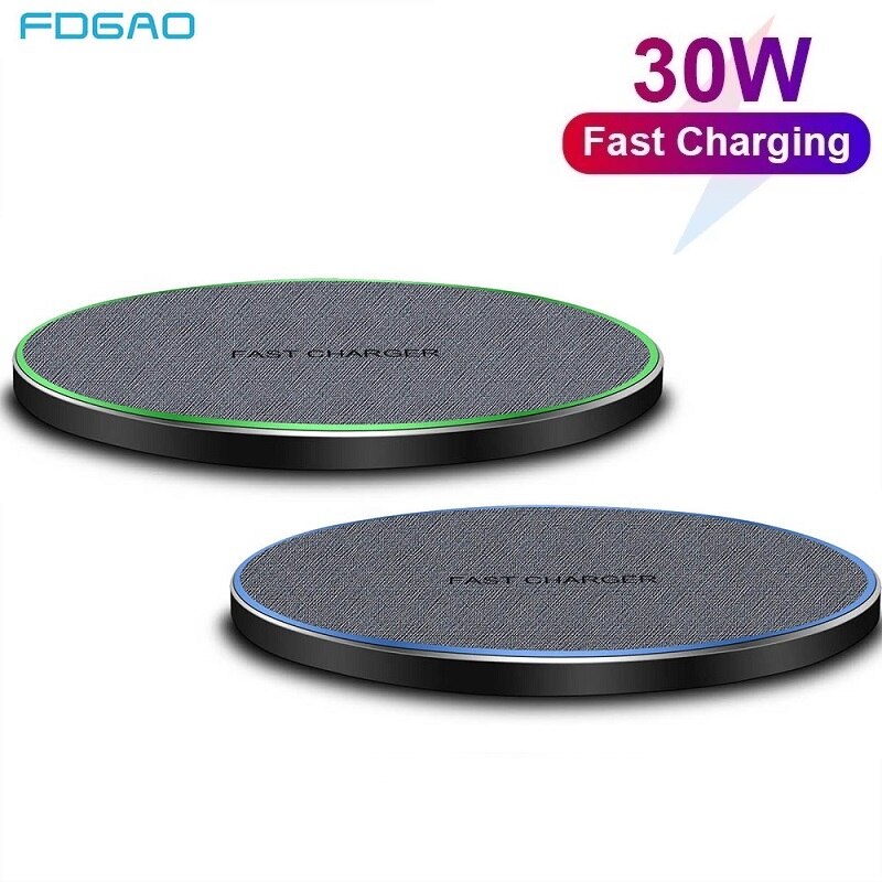 Fdgao 30W Snelle Qi Draadloze Oplader Voor Iphone 12 11 Pro Xs Max Xr X 8 Plus Usb C opladen Pad Voor Samsung S9 S10 S20 Note 20 10