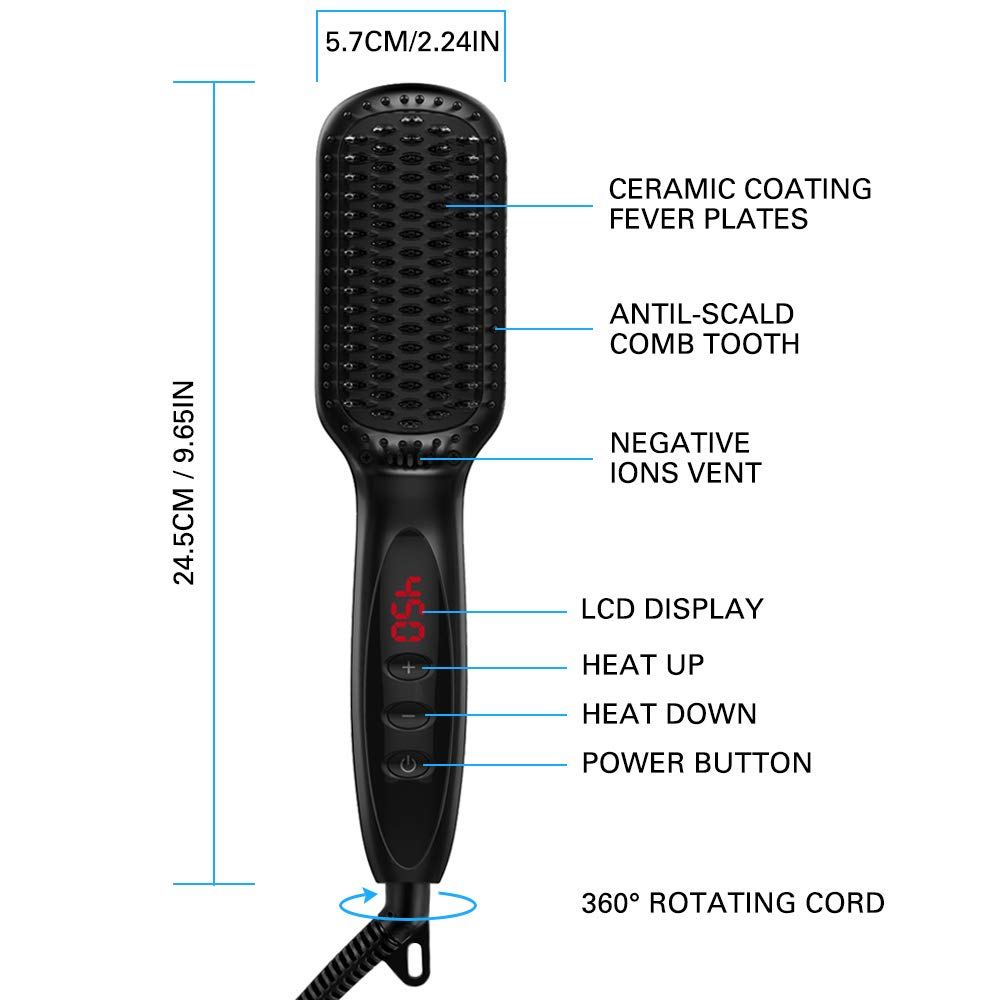 Hair Straightener Brush Fast Heating Fast Heating Men Beard Straightening Comb Electric Hair Straightener