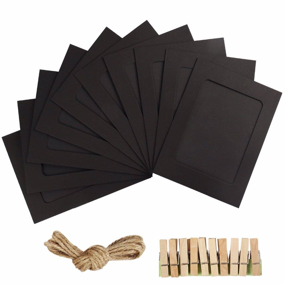 30 Pcs Papier Foto Muur Fotolijst Zwart Wit Karton Decoratie 3 /5 /6 /7 Inch Met clips