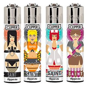 Clipper Coleciones Caricatura, Elige la Colecion de 4 Mecheros: 4 x Saint