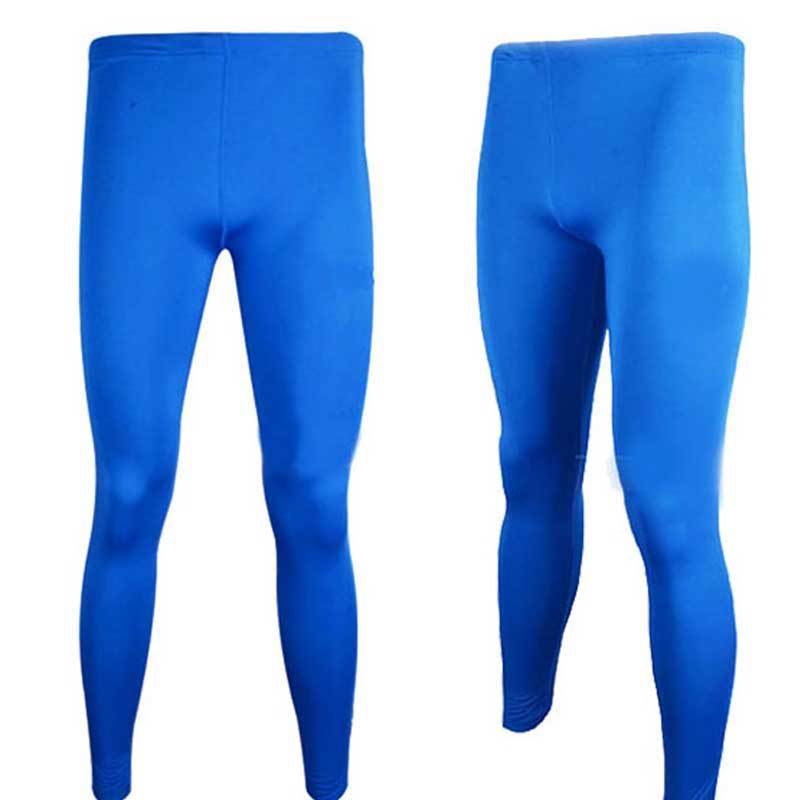 Mens Sport Voetbal Onder Base Compressie Zweet Lange Broek Panty M-XL: Blauw / M
