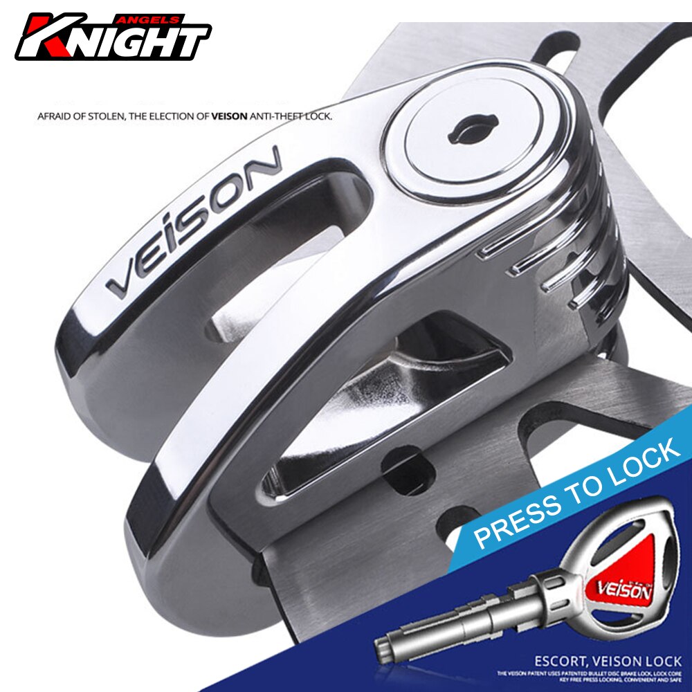 Motorcycle Lock Security Bike Alarm Anti-theft Motorcycle Disc Brake Lock Waterproof Alarm Moto Disc Brake Lock+Reminder Rope: DX11-Silver-2