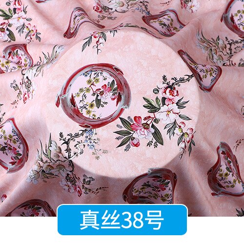 Chinese Zijde Stof Door De Meter Pure Zijde Katoen Hoogwaardige Voor Jurk Bloemen Rok Cheongsam Flower Gedrukt Zachte brocade Naaien: Silk 38