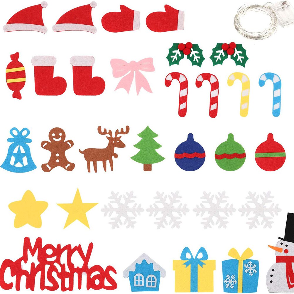 DIY Felt Christmas Tree Crafts Toys Christmas Party Decoration Kids Toys Year'S Door Wall Hanging Ornaments For Home