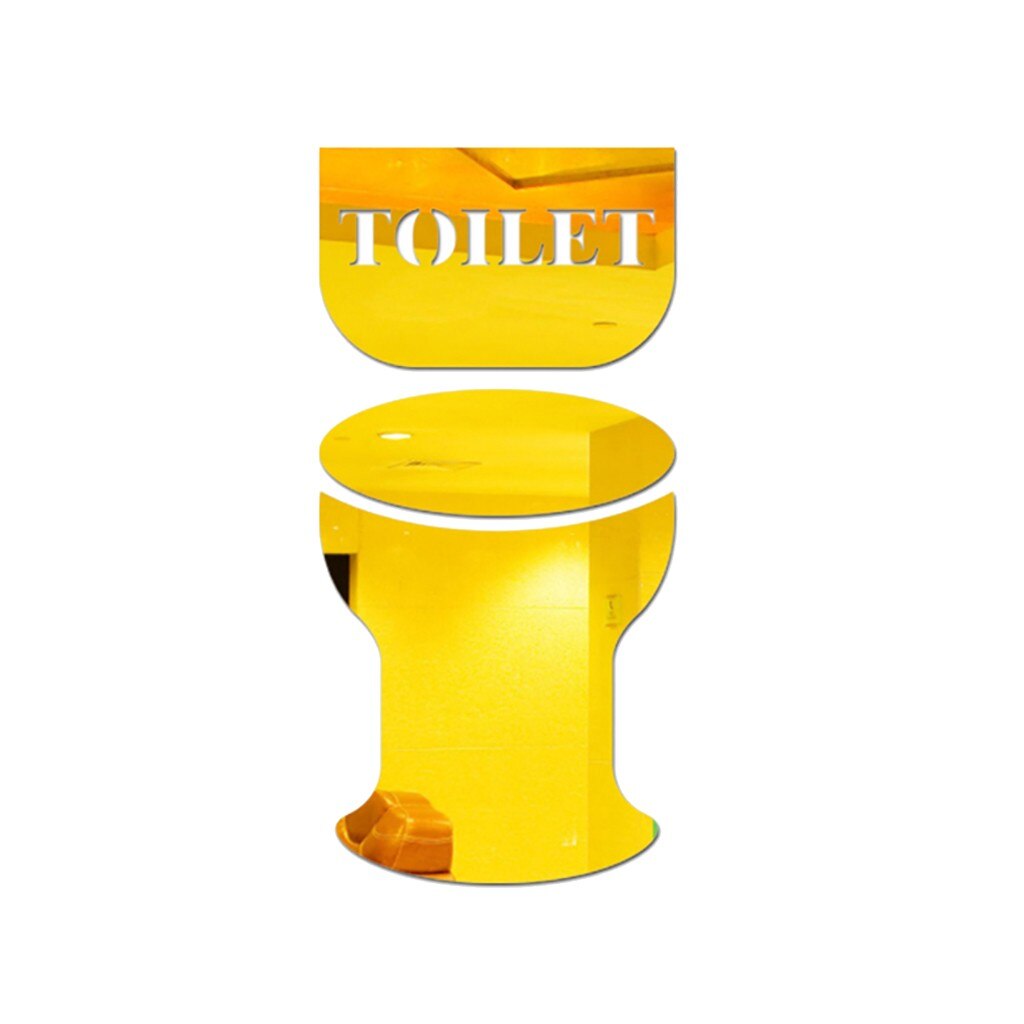Toilette salle de bain conseils miroir autocollants bricolage personnalité 3D Stickers muraux brillant acrylique Wc toilette porte signe rapide: B