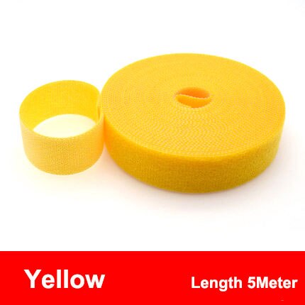 5Meter/Roll Mehrweg Befestigungs Band Kabelbinder 15/20mm Haken und Schleife Doppel Seite Haken Rolle haken Strap Drähte Veranstalter Straps: 15mm 5Meter / Yellow