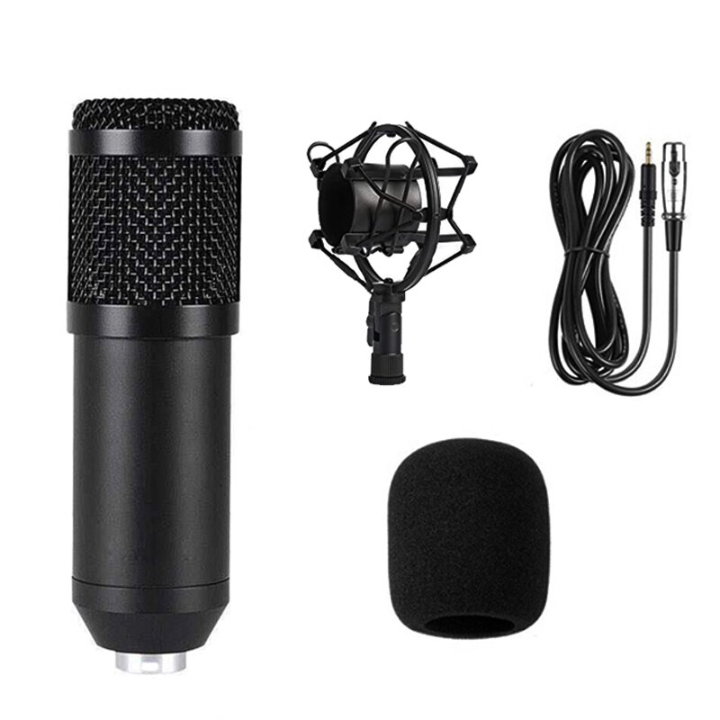 BM800 Condenser Microphone Voice Recording Microphone Kit: Shock Mount+Foam Cap+Cable As BM800 Recording Microphone: kit 2