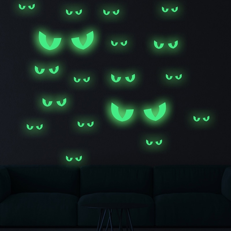 Muur Horror Glow Decal Halloween Voyeur Evil Ogen Stickers Party Decoratie Voor Kids Slaapkamer Thuis Behang