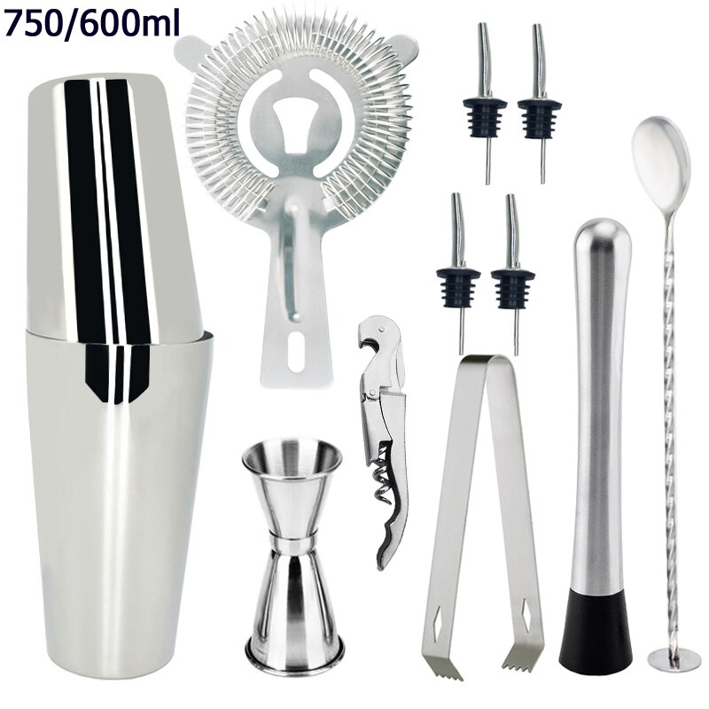 Mezclador de vino de acero inoxidable, 1-13 Uds., coctelera de vino tinto, licor, Clip, Kit de herramientas de bar, agitador de filtro para Base de soporte de barman: 12Pcs 750 600ML