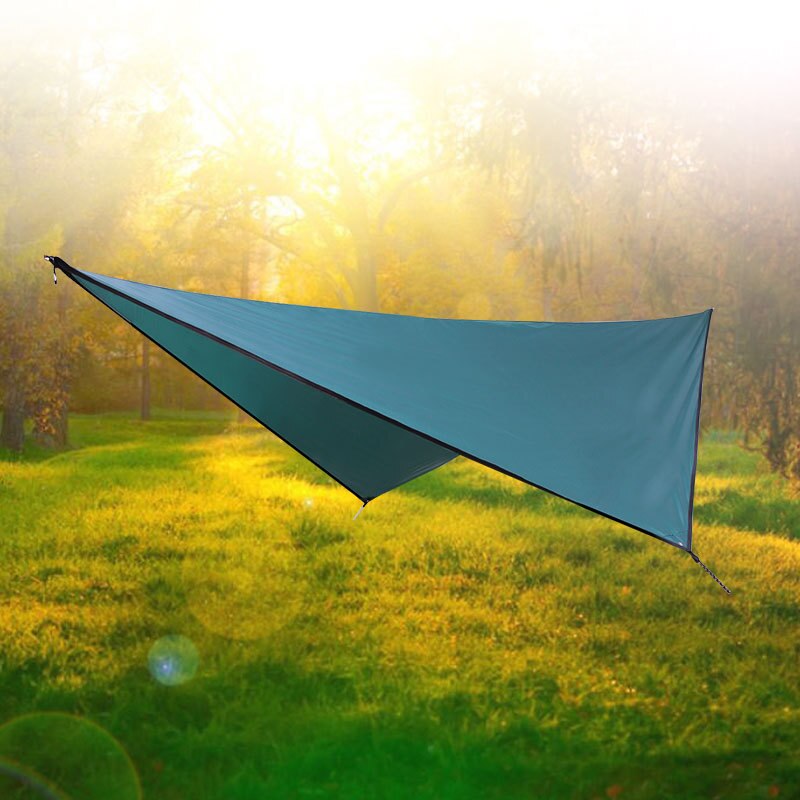 360*290Cm Luifel Waterdicht Tarp Tent Schaduw Ultralight Tuin Luifel Zonnescherm Outdoor Camping Hangmat Regen Vliegen Strand Zon onderdak: Dark green