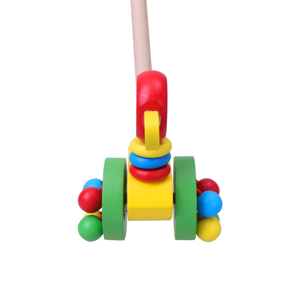 Baby Pushing Cart Toys Cartoon Animal Carts Toy Baby Walker Wooden Carts Toys Push Rod Cart Toys (Frog): Curving Mouth Duck