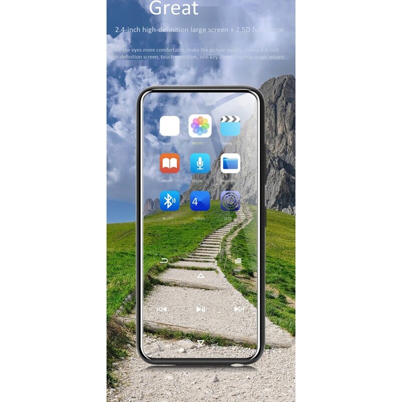 Music Player 2.4-Inch Press Sn Multi-Function Music Player, Bluetooth + External MP4 with FM Function