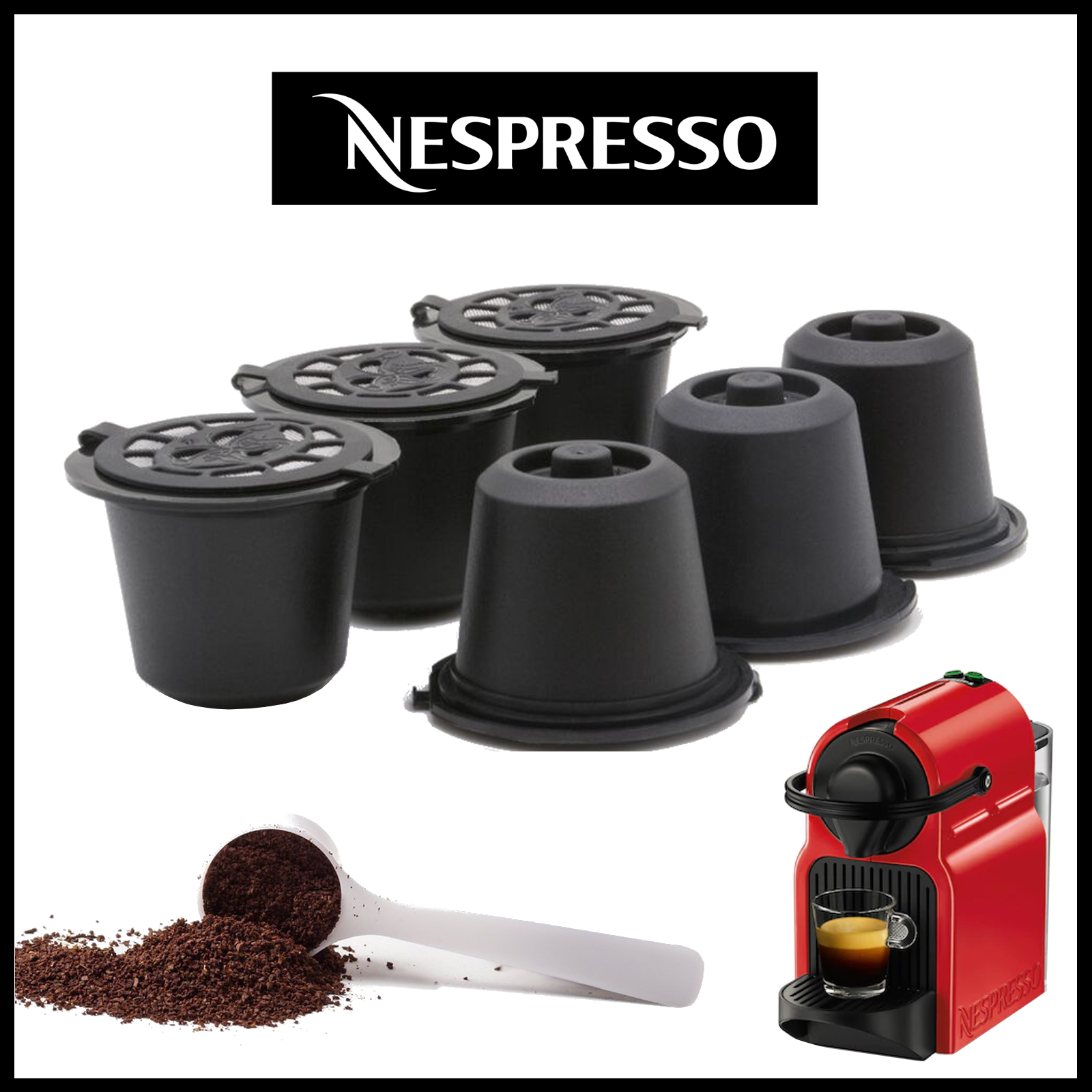Capsulas para Cafetera Nespresso Reutilizables Rellenables Recargables de Cafe