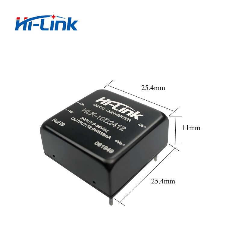 2 Stks/partij Hi-Link HLK-10D2412 24VDC 5V 10W Dc Dc Voltage Stabiliserende 4:1 Breed Voltage input Voeding Module