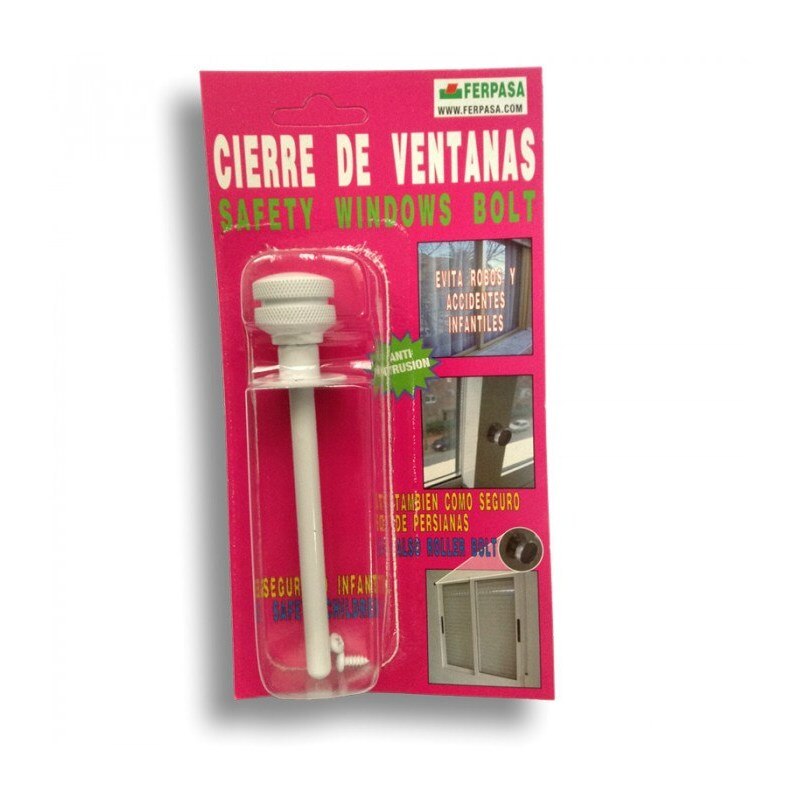 FERPASA PASADOR SEGURO CORREDERA/PERSIANA BLANCO 2UDS "ESPARRAGOS"