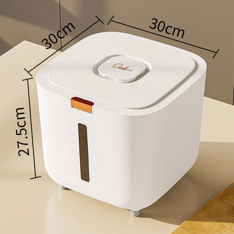 Secchio per riso domestico, secchio per riso in plastica a prova di umidità, secchio di stoccaggio a pressa, scatola per secchio di riso sigillata per uso alimentare: L