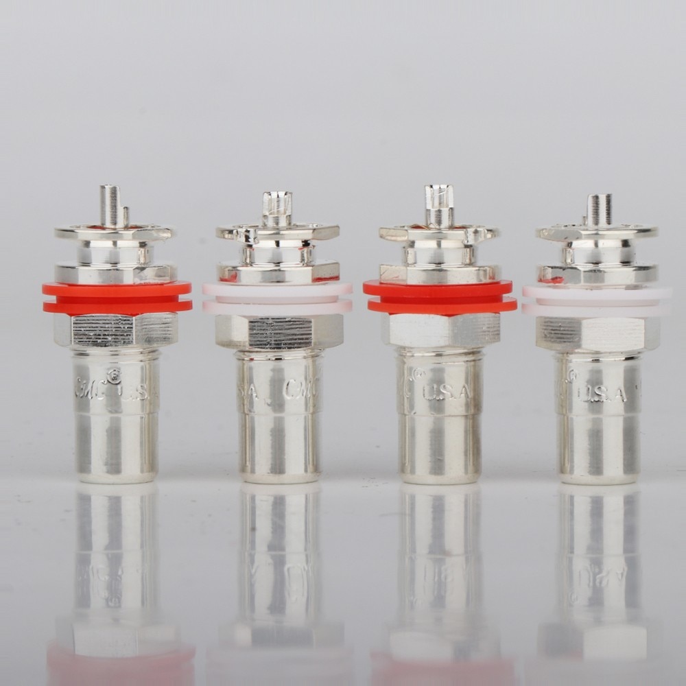 8 Stuks RS3006 Verzilverd Rca Phono Chassis Panel Mount Vrouwelijke Socket Adapter