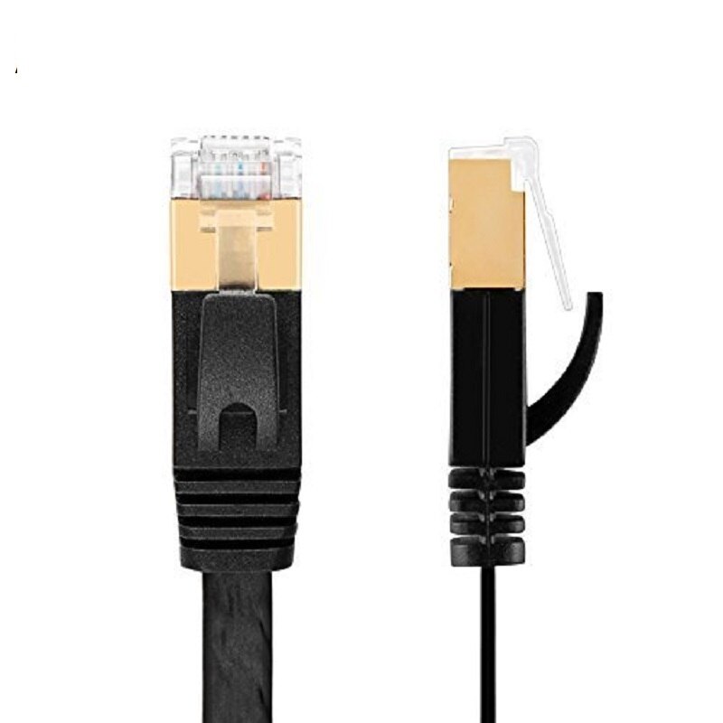 Lnyuelec CAT7 RJ45 Patch Ethernet LAN Network Cable For Router Switch gold plated cat7 network cable RJ45 8P8C GOLD PLATED PLUG: black / 3m