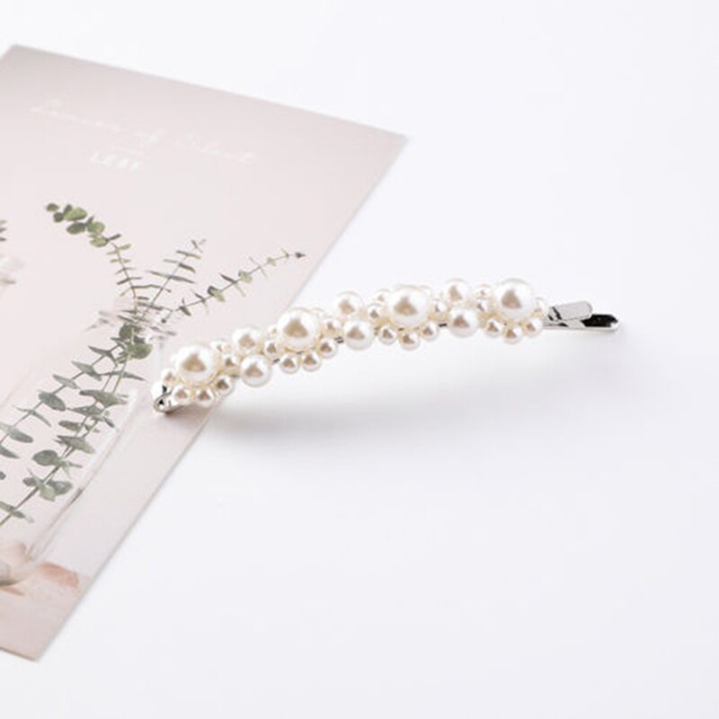 Pearl Hair Clip for Women Girl Korean Snap Barrette Stick Hairpin Hair Styling Accessories: 10