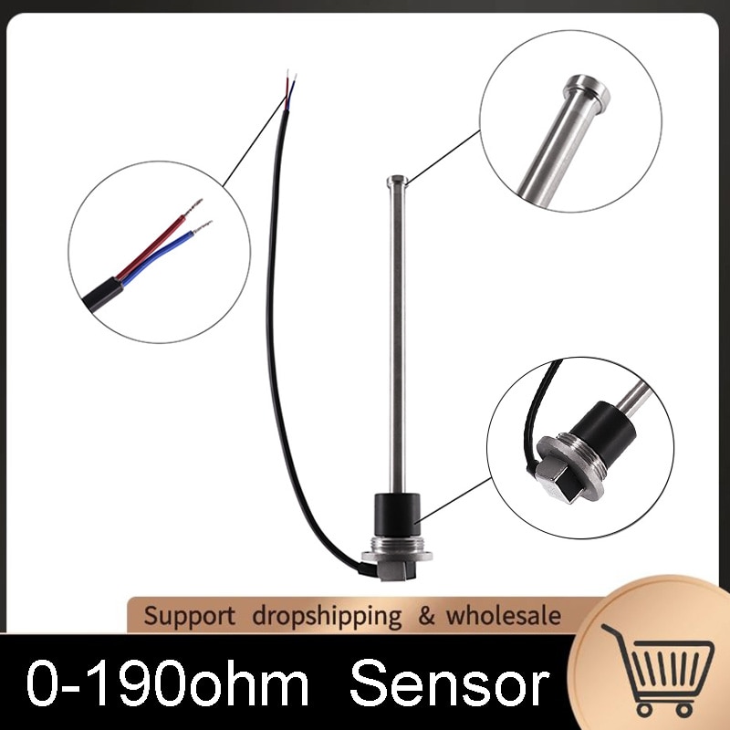 Fuel level gauge Sensor Water Tank Level Indicator Oil Liquid Tank 0-190ohm Fuel Sending Unit Float Switch 300mm