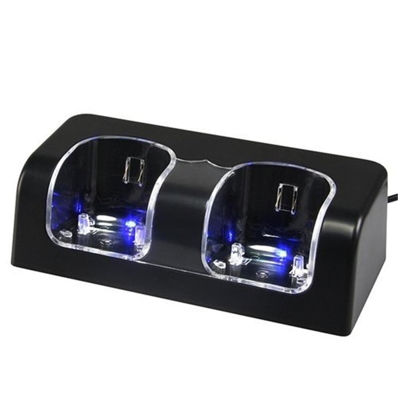 ! Use Blue LED light Remote Controller Dual Charging Dock Station + 2x 2800mAh Battery Pack With for WiiBest
