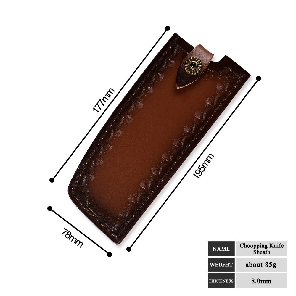 ZINZUO Kitchen Knife Edge Guards Case Leather Covers Sheath For Forged Butcher Boning Knife Blades Chef Knife Tied To Belt Tools: G.7 inch chopping