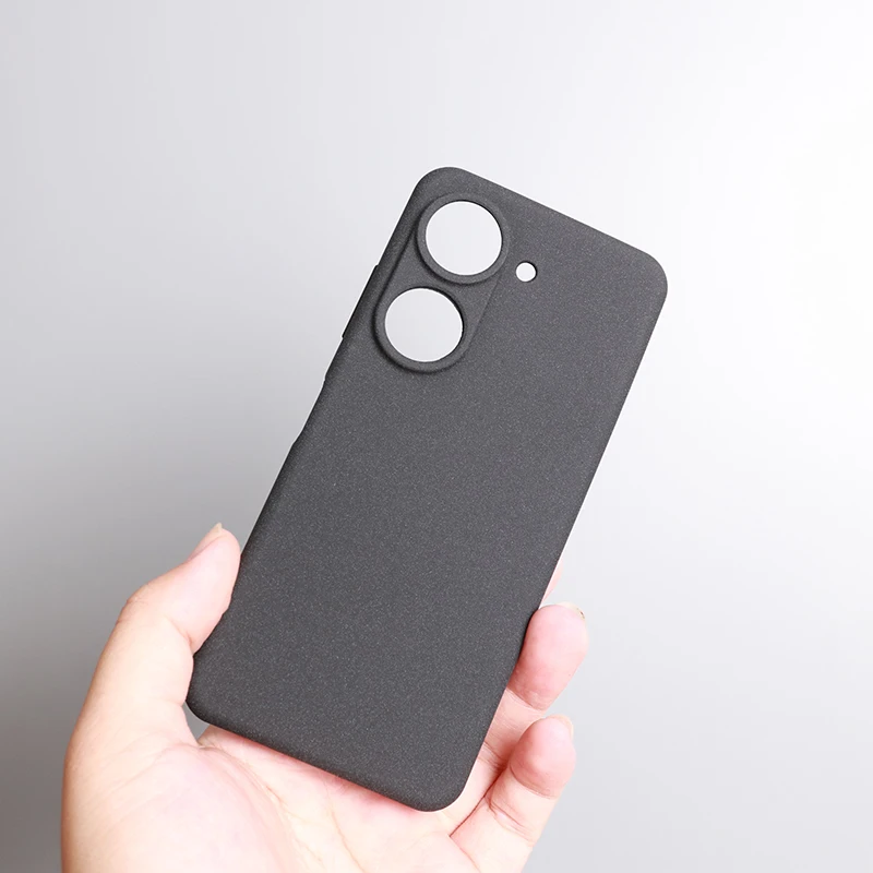 Voor ASUS ZenFone 10 9 Case Ultradunne Zachte TPU Matte Beschermende Achterkant Anti-Slip Cover Voor zenfone 9ški: Aluminium / Black