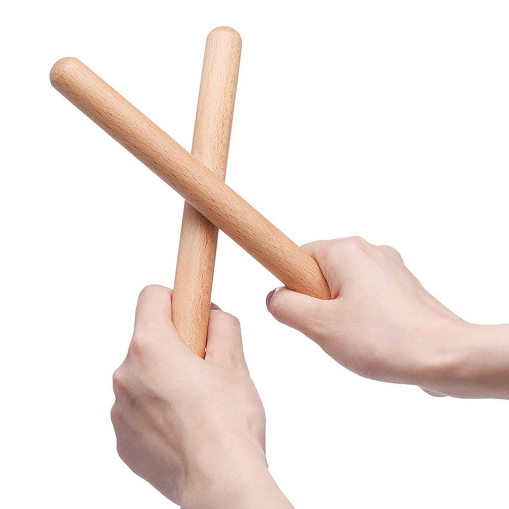 1 par wood claves musikalske percussion instrument naturlige rytme sticks: Default Title